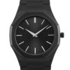 Personalized Sleek Minimalist Watch – Cosmic Black Dial, Black Steel Strap