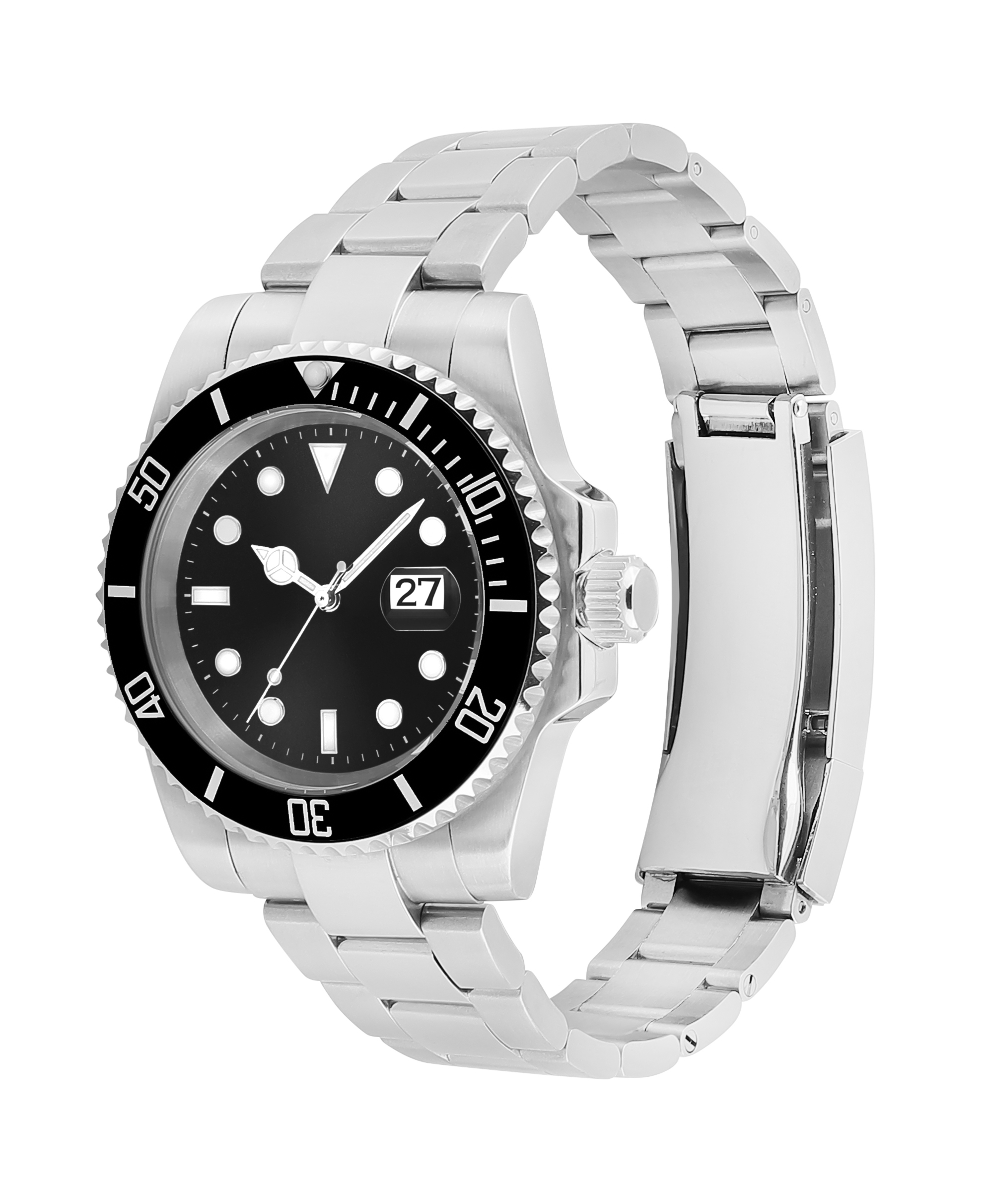Personalized Diver Signature Pro – Cosmic Black Dial, Steel Strap, Date Magnifier - Image 3