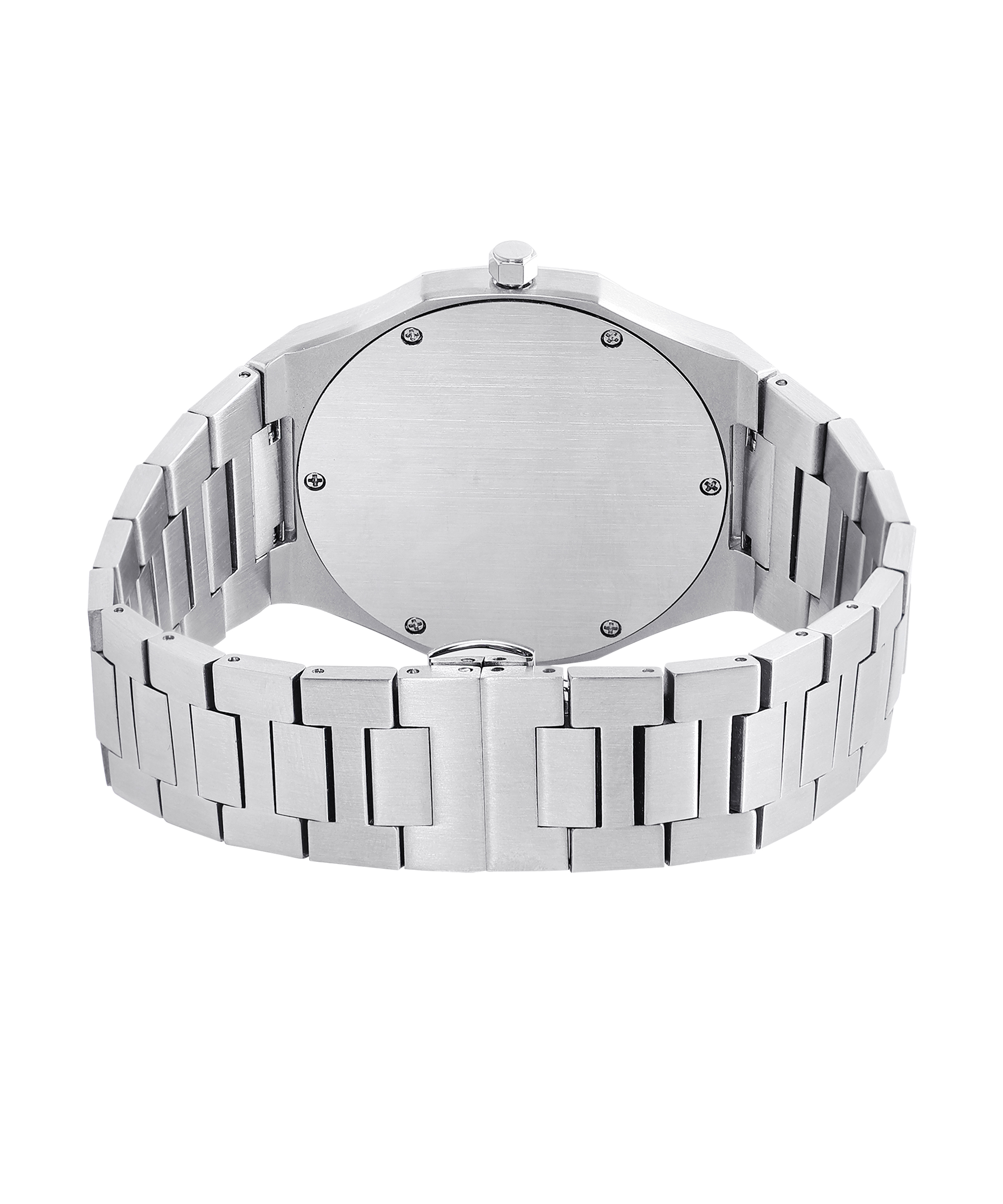 Personalized Sleek Minimalist Watch – Ocean Blue Dial, Silver Steel Strap - Image 4