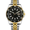 Personalized Diver Signature – Cosmic Black Dial, Jubilee Steel Strap, Gold-Tone Accents, Date Magnifier