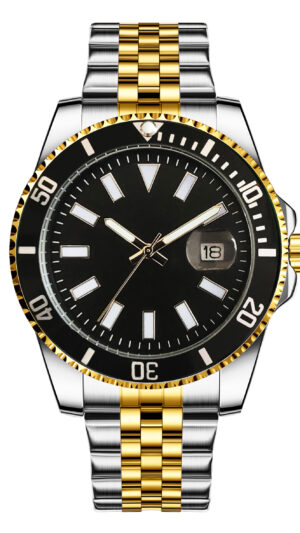 Personalized Diver Signature – Cosmic Black Dial, Jubilee Steel Strap, Gold-Tone Accents, Date Magnifier