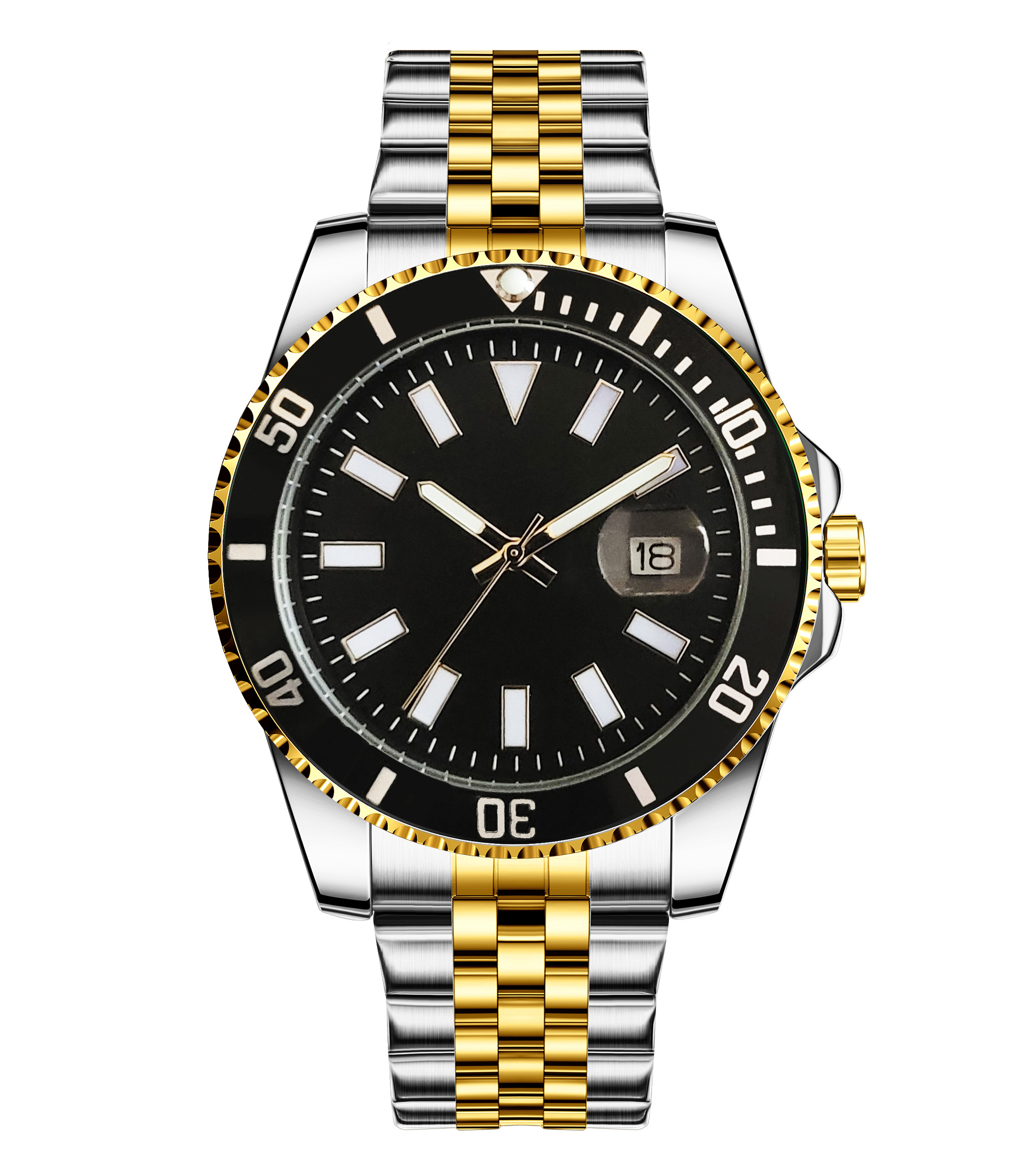 Personalized Diver Signature – Cosmic Black Dial, Jubilee Steel Strap, Gold-Tone Accents, Date Magnifier