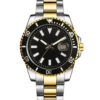 Personalized Diver Signature – Cosmic Black Dial, Steel Strap, Gold-Tone Accents, Date Magnifier