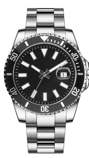 Personalized Diver Signature – Cosmic Black Dial, Steel Strap, Date Magnifier