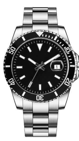 Diver – Cosmic Black Dial, Solid Steel Strap, Date Magnifier